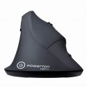 Powerton Mysz SHARK, 1600DPI, 2.4 [GHz], optyczna, 6kl., bezprzewodowa, czarna, 1 szt AA, ergonomiczna, wertykalna