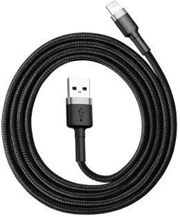 KABEL USB-A -> Lightning / iPhone Baseus Cafule CALKLF-BG1 100cm Apple 2.4A CZARNO-SZARY W OPLOCIE BASEUS
