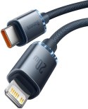 KABEL USB-C -> Lightning / iPhone Baseus Crystal CAJY000301 2m 20W PD Quick Charging CZARNY W OPLOCIE PREMIUM BASEUS