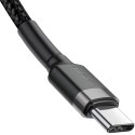 KABEL USB-C -> USB-C Baseus Cafule CATKLF-GG1 100cm 60W 3A PD 2.0 QC 3.0 CZARNO-SZARY W OPLOCIE BASEUS