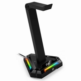 Genius Stojak na słuchawki z podświetleniem RGB GX-UH100, 2x USB-A 2x USB-C HUB, czarny