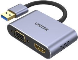 Adapter Unitek USB-A na HDMI i VGA, FullHD UNITEK