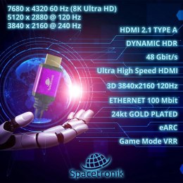 Kabel HDMI 2.1 8K Spacetronik SH-SPR015 1,5m SPACETRONIK
