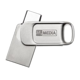 MyMedia MyDual USB 2.0, USB 2.0, 64GB, srebrny, 69267, USB A / USB C, z osłoną