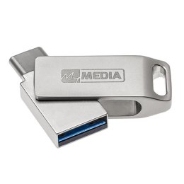 MyMedia MyDual USB 3.2 Gen 1, 128GB, 69271, srebrny, 69271, USB A / USB C, z obrotową osłoną