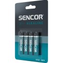 Bateria alkaliczna, AAA, 1.5V, Sencor, blistr, 4-pack