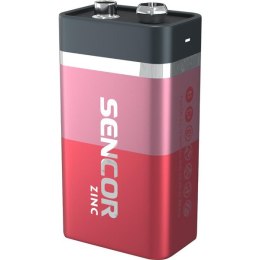 Bateria cynkowo-węglowa, 6F22, 9V, Sencor, blistr, 1-pack