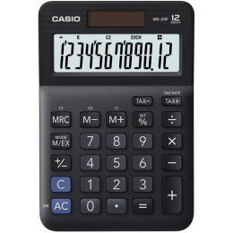 Casio Kalkulator MS 20 F, czarna, biurkowy z obliczaniem VAT, 12 miejsc