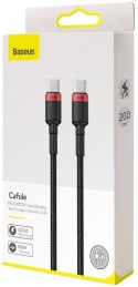 KABEL USB-C -> USB-C Baseus Cafule CATKLF-AL91 200cm 100W 5A PD 2.0 QC 3.0 CZARNY W OPLOCIE BASEUS