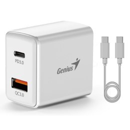 Genius Zasilacz / sieciowy adapter 20W, 2-portowy, USB-C, USB-A, PD-20ACP
