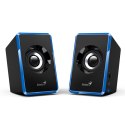 Genius głośniki SP-U125, 2.0, 3W, niebieskie, regulacja głośności, 3,5 mm jack (USB), 150Hz-20kHz