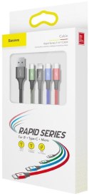 KABEL 4w1 USB-A -> Lighting iPhone / 2x USB-C / micro-USB Baseus Cafule CA1T4-B01 1.2m 3.5A W OPLOCIE BASEUS