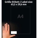 Avery Zweckform etykiety 63.5mm x 29.6mm, A4, białe, 27 etykiety, odłączana, pakowane po 25 szt., L4737REV-25, do drukarek laser