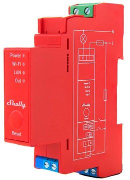 Shelly Pro 1PM 1-kanałowy przekaźnik z pomiarem energii na szynę DIN WIFI/LAN SHELLY
