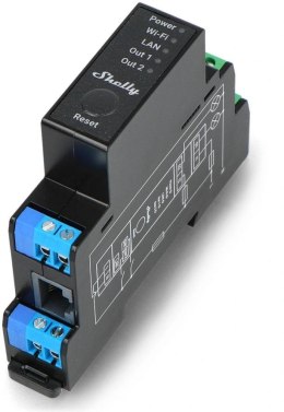 Shelly Pro 2PM 2-kanałowy przekaźnik roletowy z pomiarem energii na szynę DIN WIFI/LAN SHELLY