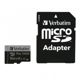 Verbatim karta MicroSD, 256GB, micro SDXC, 47045, UHS 3 (U3), z adapterm