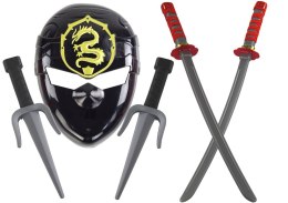 Zestaw Wojownika Ninja Maska Miecze Sztylety Czerwone Zdobienia