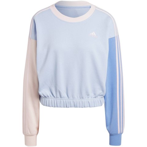 Bluza damska adidas Essentials 3-Stripes Crop błękitno-różowa IC9873