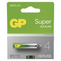 Bateria alkaliczna, AAA, 1.5V, GP, blistr, 4-pack, SUPER