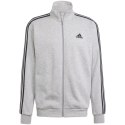 Dres męski adidas Basic 3-Stripes Fleece szaro-czarny IA3073