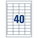 Avery Zweckform etykiety 48.5 x 25.4 mm, A4, białe, 40 etykiety, pakowane po 10 szt., 6126, do drukarek laserowych i atramentowy