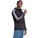 Bluza męska adidas Essentials Fleece 3-Stripes Hoodie czarna IB4028