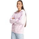 Bluza damska adidas Essentials 3-Stripes French Terry Oversized Full-Zip Hoodie różowa IR6132