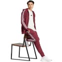 Bluza męska adidas Essentials French Terry 3-Stripes Full-Zip Hoodie bordowa IS1365