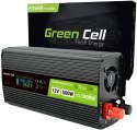 PRZETWORNICA NAPIĘCIA Green Cell PowerInverter LCD 12V -> 230V 500W/1000W CZYSTA SINUSOIDA GREEN CELL