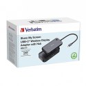 Bezprzewodowy adapter USB-C z koncentratorem WDA01 hub 32146, czarny, długość przewodu 15cm, Verbatim