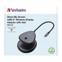 Bezprzewodowy adapter USB-C z koncentratorem WDA02 hub 32147, czarny, długość przewodu 15cm, Verbatim