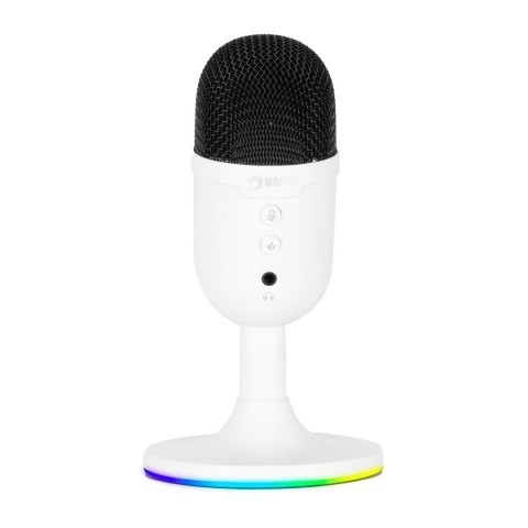 Marvo, gamingowy mikrofon, MIC-06, biała, Podświetlenie RGB, wejście słuchawkowe