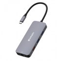 USB (3.2) hub 9-port, 32152, szary, długość przewodu 15cm, Verbatim, 2x USB C, 3x USB A, 1x HDMI, czytnik SD/micro SD