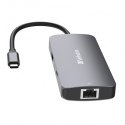 USB (3.2) hub 5-port, 32150, szara, długość przewodu 15cm, Verbatim, 1x USB C, 2x USB A, 1x HDMI