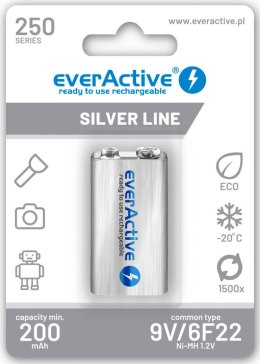 Akumulatorek 6F22 Ni-MH everActive 9V 250mAh Silver Line (1 szt.) EVERACTIVE
