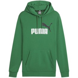 Bluza męska Puma ESS+ 2 Col Big Logo Hoodie TR zielona 586765 86