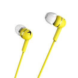 Genius HS-M300, słuchawki z mikrofonem, bez regulacji głośności na przewodzie, żółta, 2.0, douszne, 3.5 mm jack