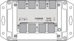 4-kanałowy moduł ogranicznika przepięć sieci LAN Gigabit Ethernet EWIMAR PTF-64-EXT/PoE EWIMAR