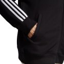 Bluza damska adidas Essentials 3-Stripes French Terry Oversized Full-Zip Hoodie czarno-biała IC8782