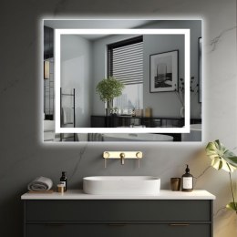 IREDA Lustro łazienkowe z oświetleniem LED, 90 x 70 cm