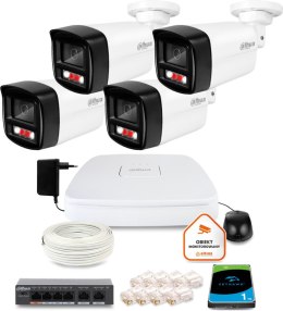 Zestaw monitoringu IP DAHUA 4 kamer tubowych 4Mpx DAHUA