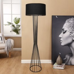 Lampa podłogowa, metal, 155 x 21 x 38 cm, czarna