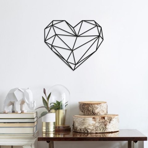 Metalowa dekoracja w kształcie serca, 47 x 40 cm, czarna