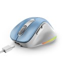 Mysz bezprzewodowa, Genius Ergo 9000S Pro, biało-niebieska, optyczna, 2400DPI