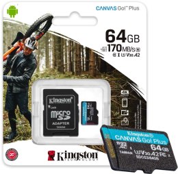 Karta pamięci Kingston Canvas Go Plus microSD 64GB 170/70MB/s Adapter KINGSTON