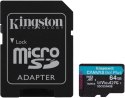 Karta pamięci Kingston Canvas Go Plus microSD 64GB 170/70MB/s Adapter KINGSTON