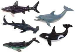 Zestaw Figurek Największych Zwierząt Morskich Orka Wieloryb Rekin 6Szt