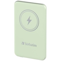 Verbatim, powerbank z ładowaniem bezprzewodowym, 5V, ładowanie telefonu, 32241, 5 000mAh, Mocowanie magnetyczne, zielona