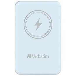 Verbatim, powerbank z ładowaniem bezprzewodowym, 5V, ładowanie telefonu, 32242, 5 000mAh, Mocowanie magnetyczne, niebieska