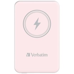 Verbatim, powerbank z ładowaniem bezprzewodowym, 5V, ładowanie telefonu, 32243, 5 000mAh, Mocowanie magnetyczne, różowa